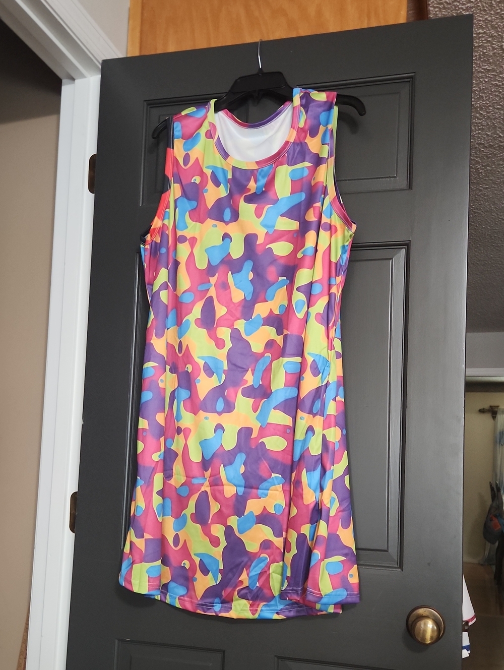 Size 3x Multicolor Abstract Sleeveless Mini Dress